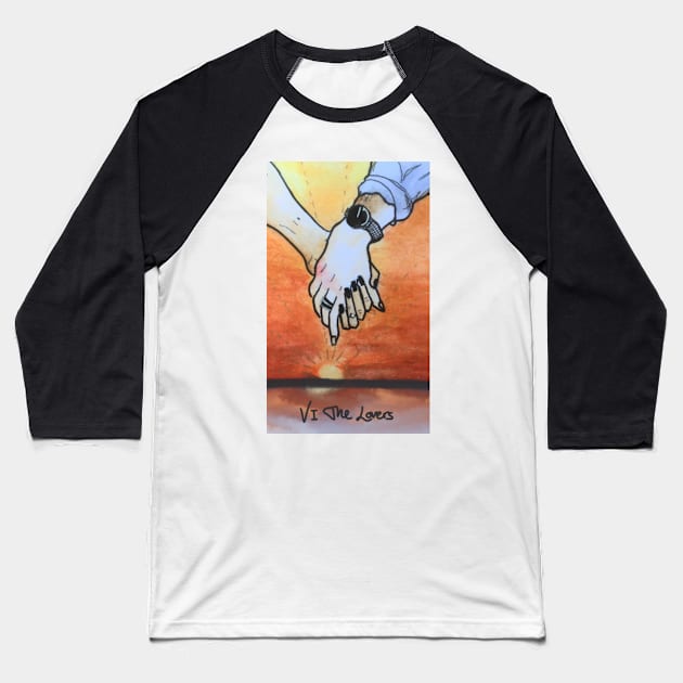 Lovers Tarot Card Baseball T-Shirt by TheDoodlemancer